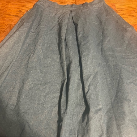 Naya Rea A-Line Pleated Denim Midi Skirt Sz UK 14 or US 10 High Waist Flowy Chic - Picture 6 of 16